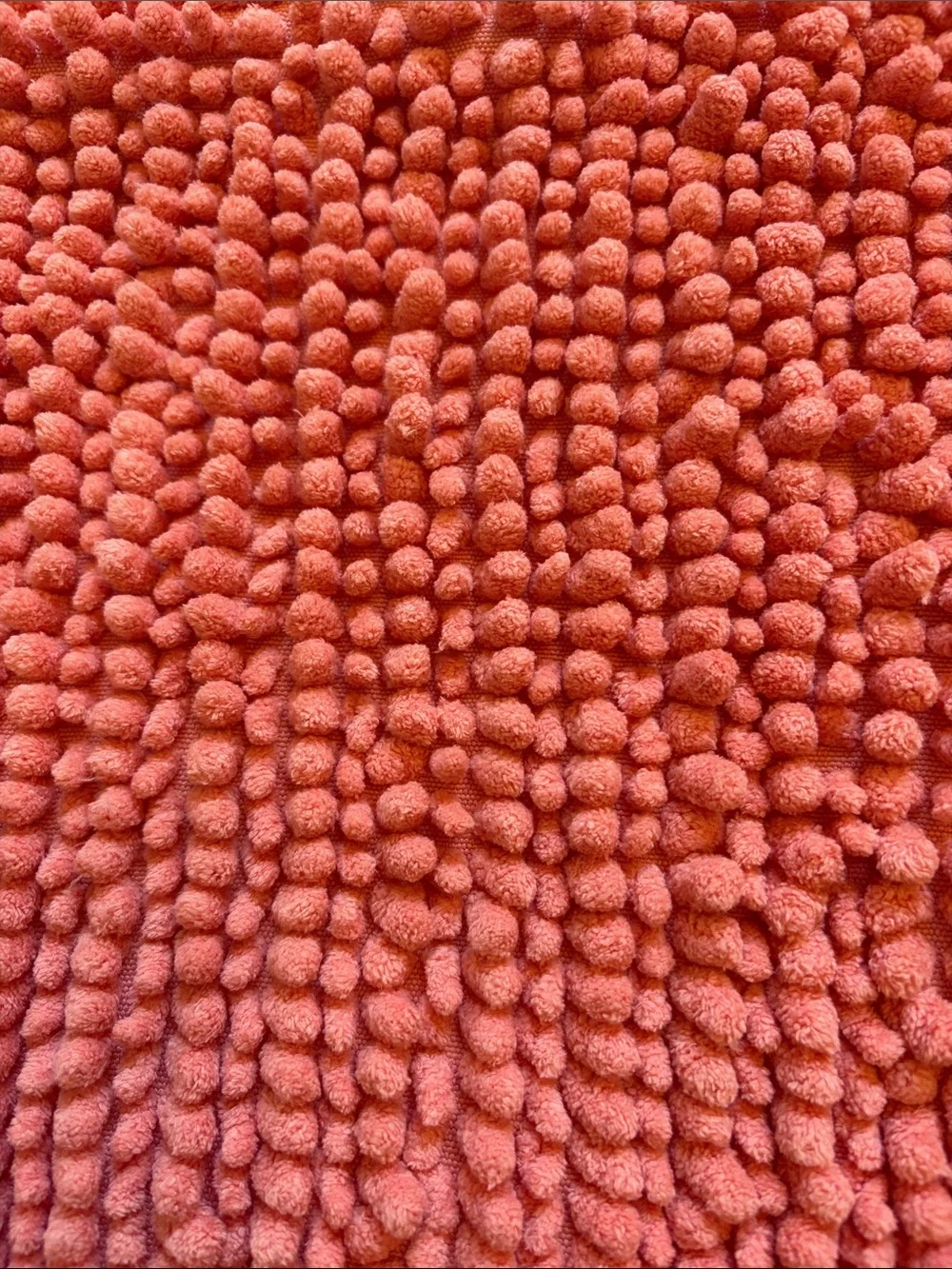 Martha Stewart Coral Chenille Bath Mat - Warm Coral Tone